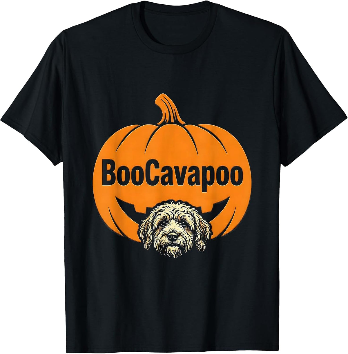 Men's BooCavapoo Funny Cavapoo Dog Halloween Costume Pet Lover T-Shirt - Black