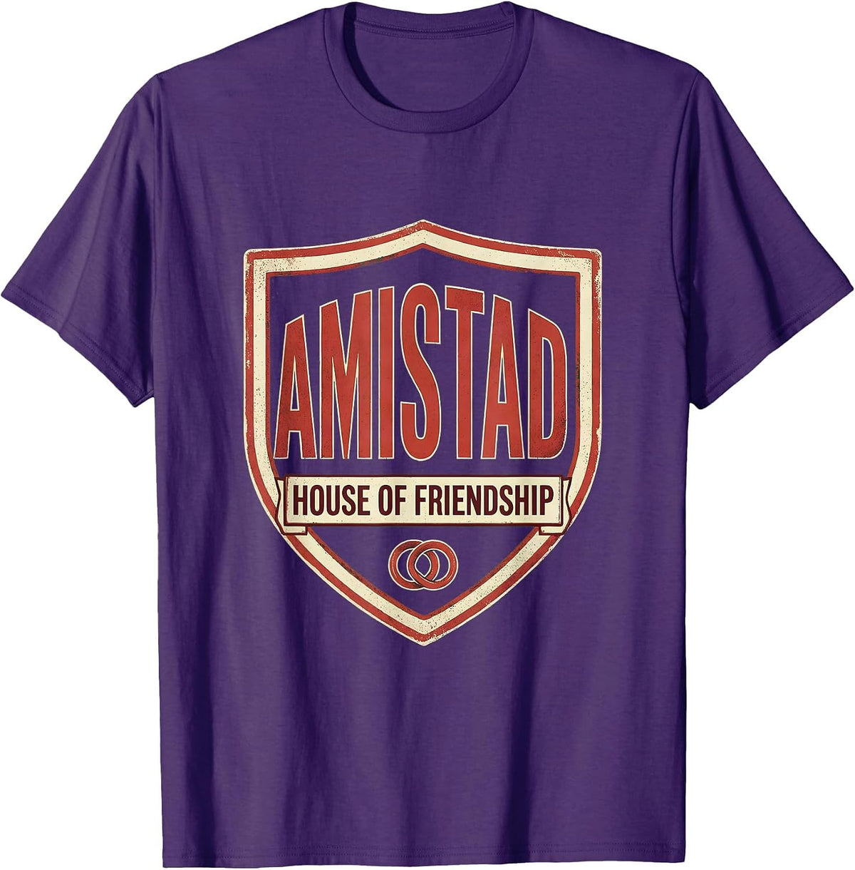 Amistad House of Friendship Vintage School Spirit Teachers T-Shirt - Purple