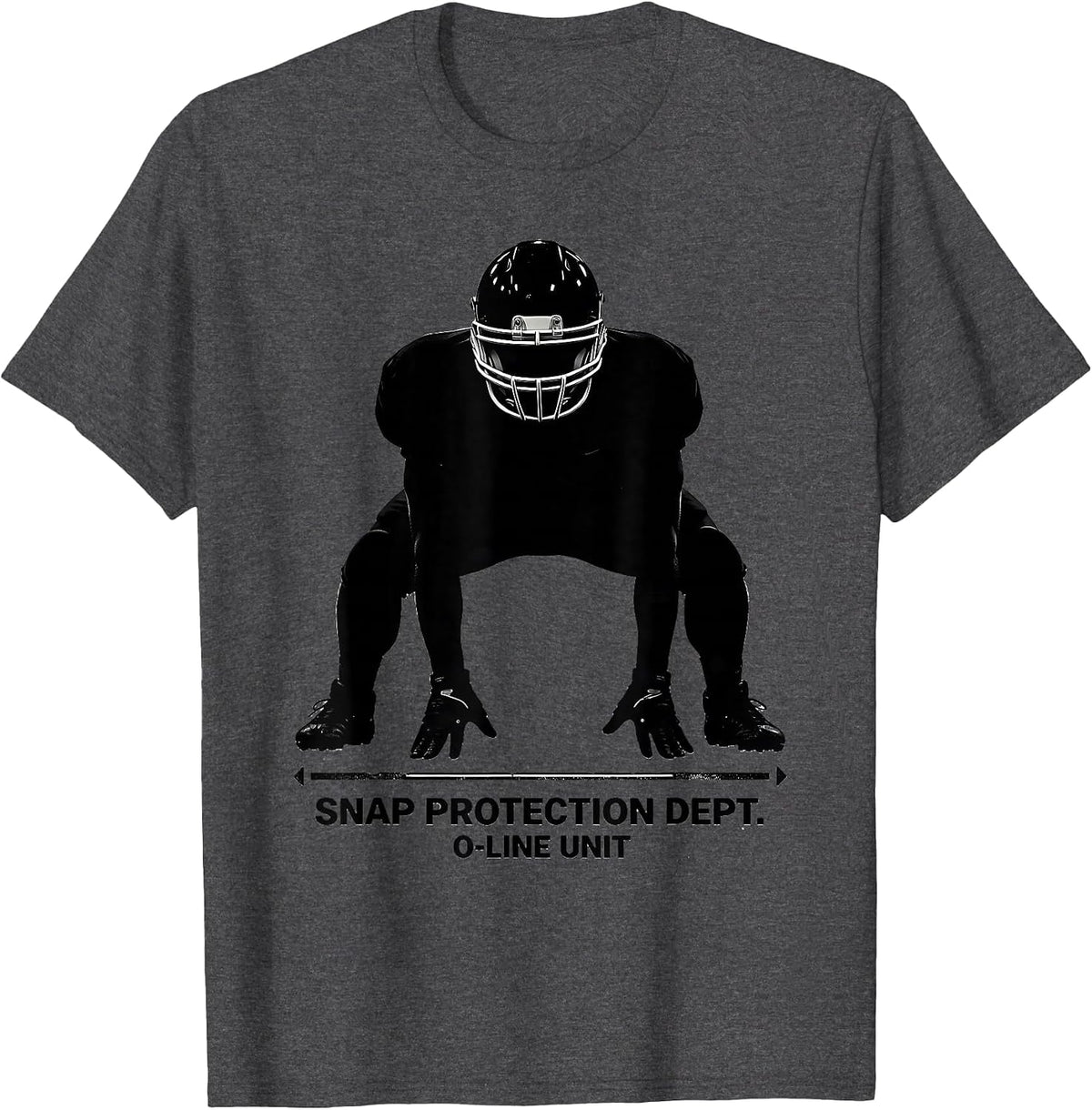 Men's Snap Protection Dept. O-Line Unit Funny Football Lineman T-Shirt - Dark Heather Grey