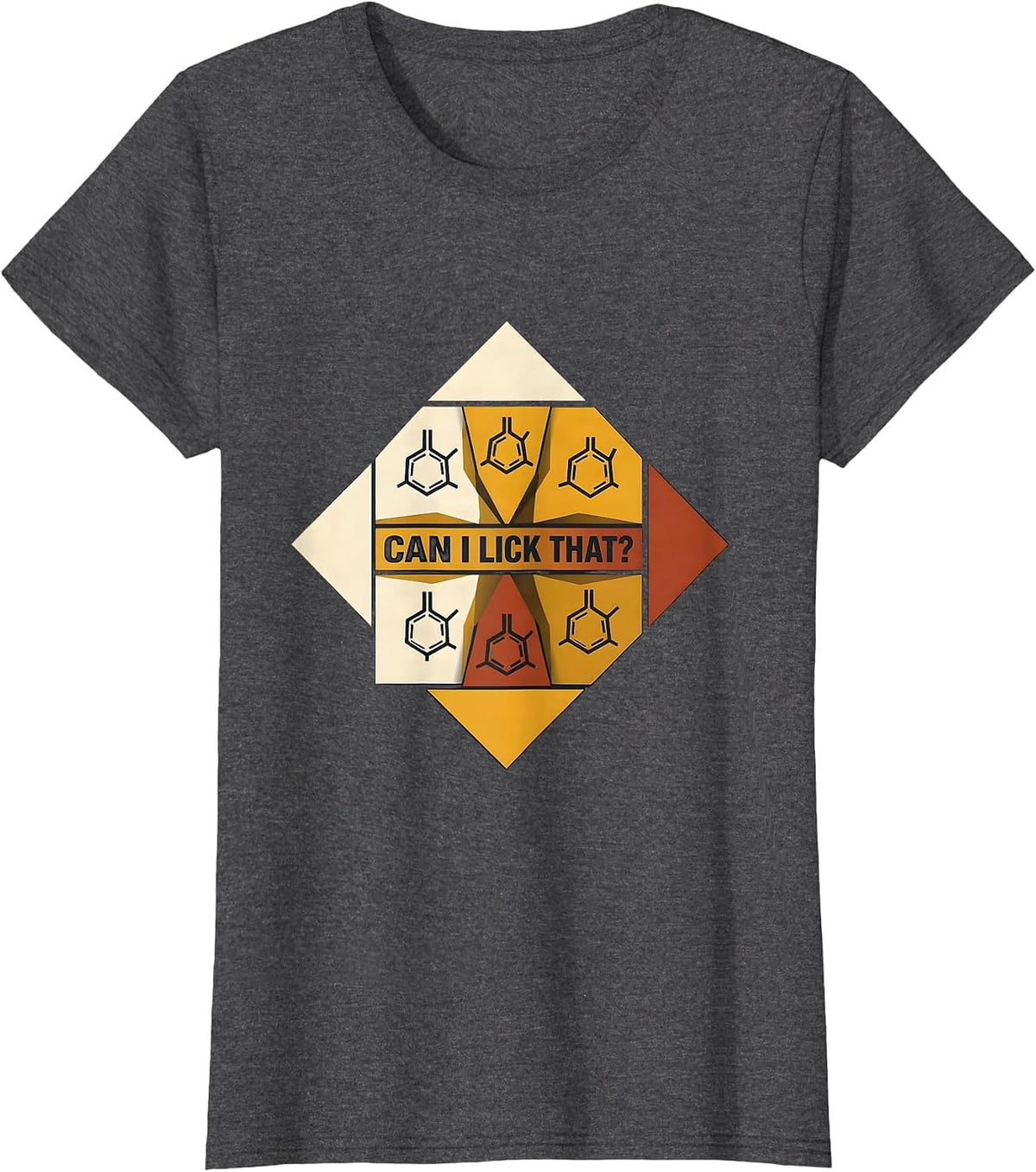 Can I Lick That Funny Periodic Table Science Teacher Humor T-Shirt, Women, Dark Heather Grey, Medium - As Pictured