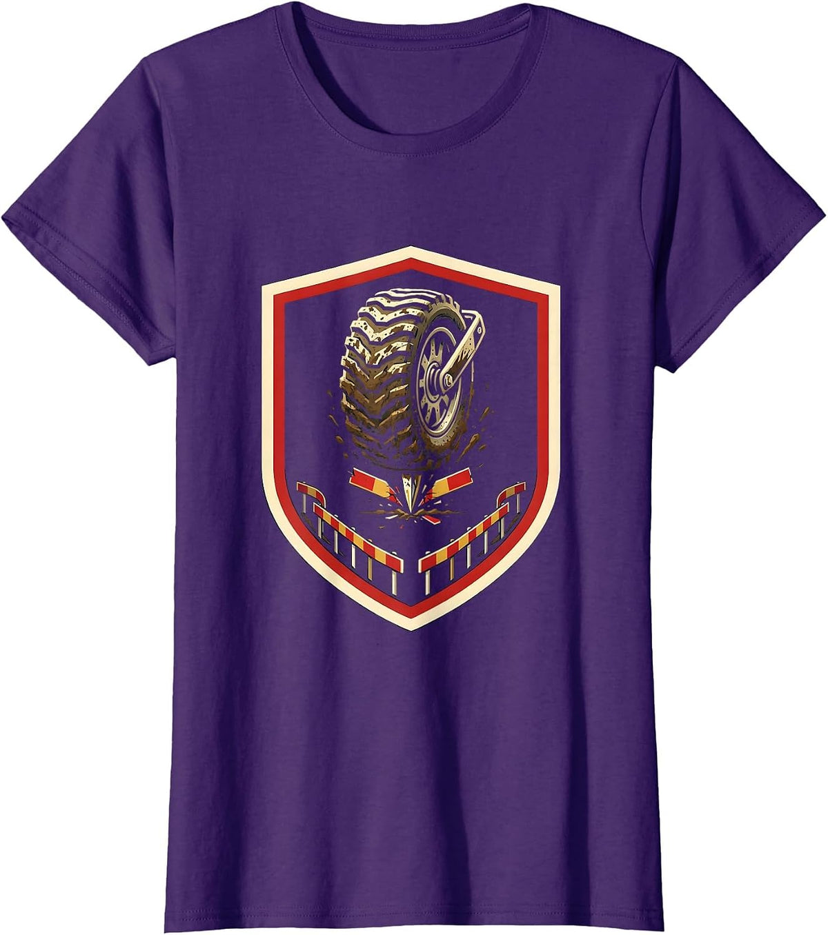 Women's Cross Country Spike Shield Track And Field Runner Gift T-Shirt - Purple