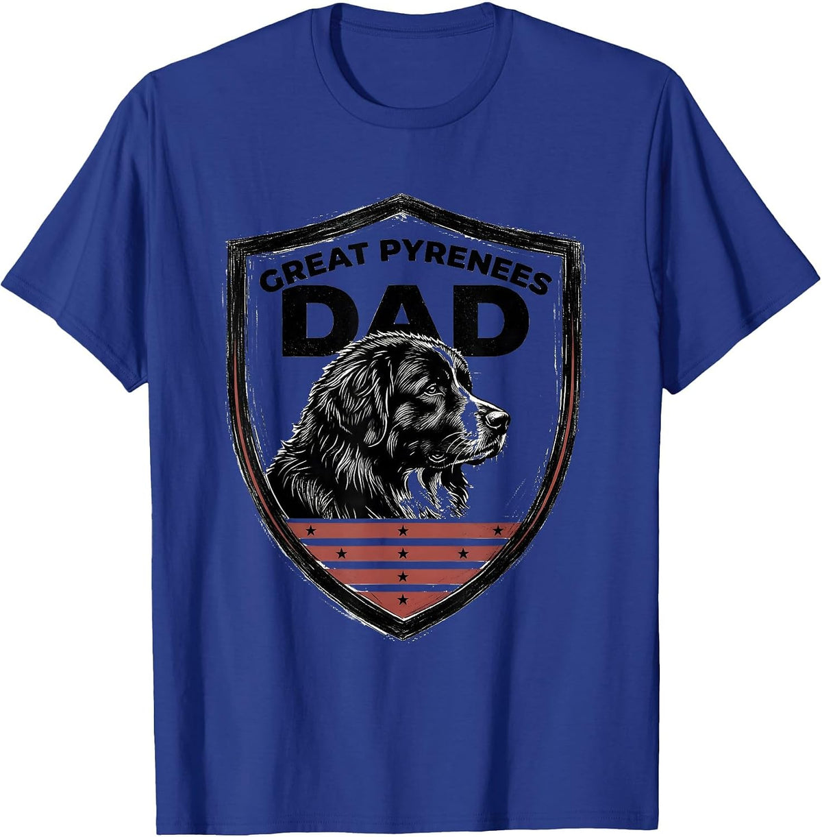 Men's Great Pyrenees Dad Patriotic Dog Breed Pride 4th Of July T-Shirt - Royal Blue