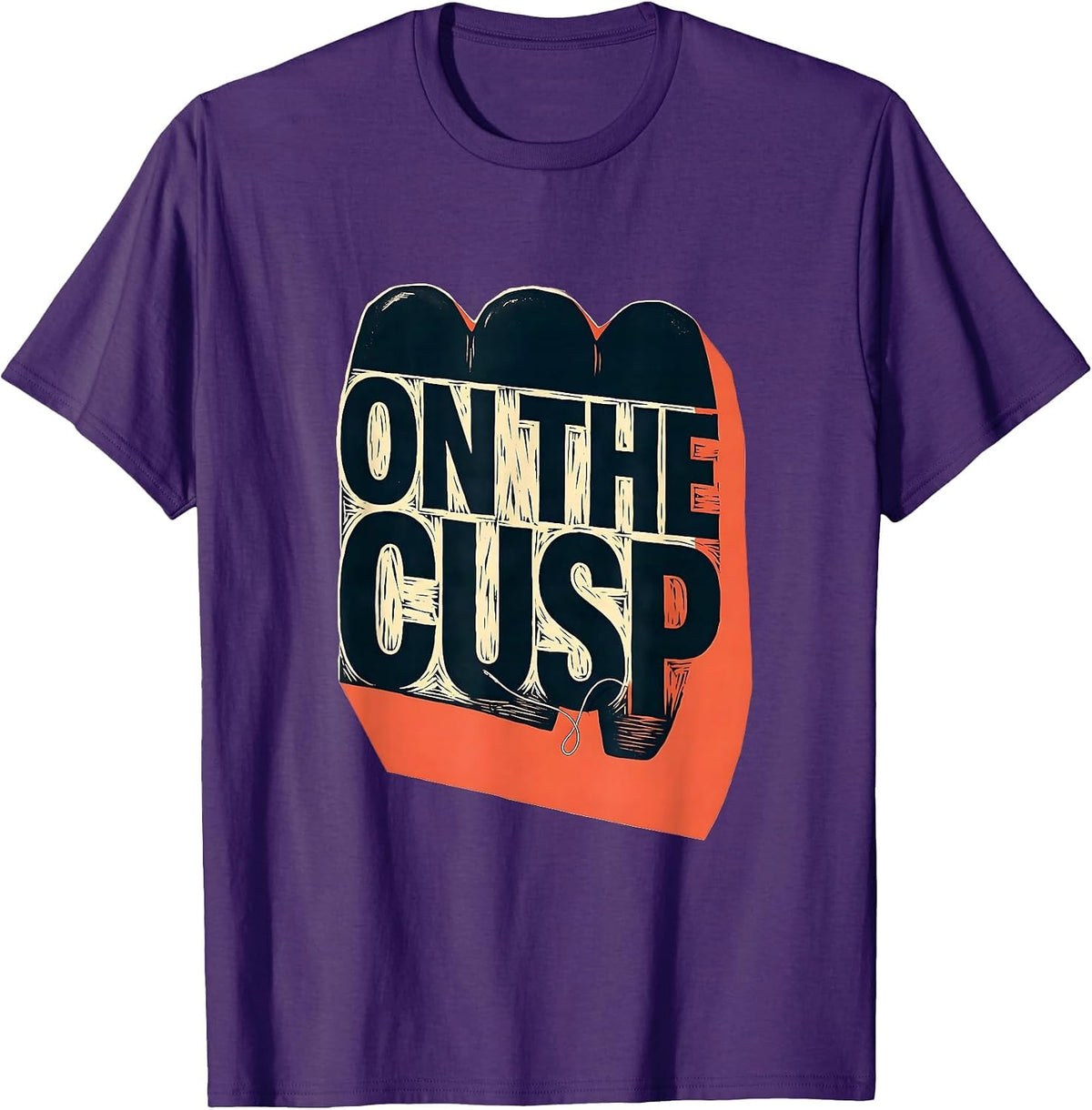 On The Cusp Funny Dental Hygienist Pun Humor T-Shirt - Purple
