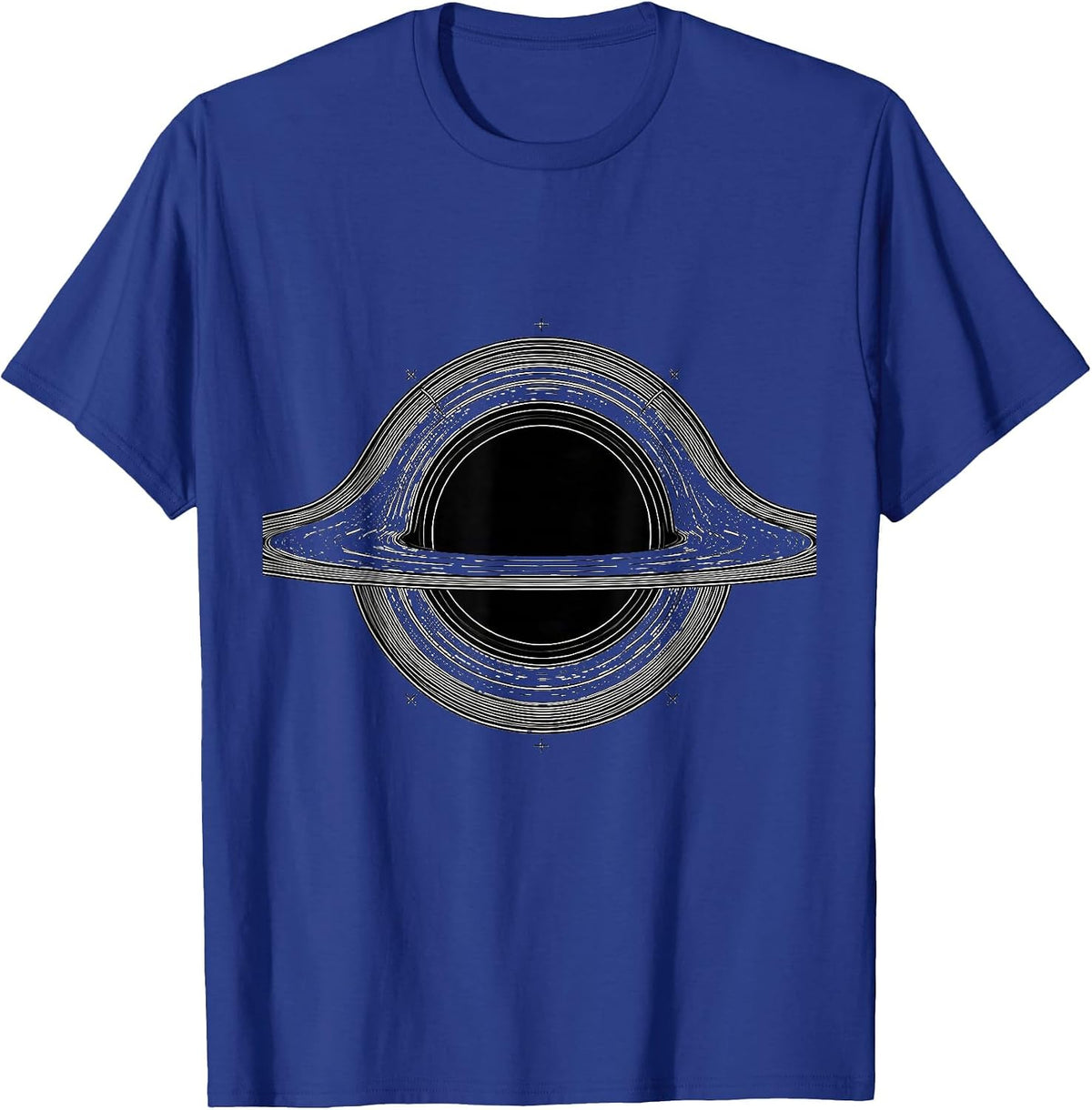 Men's Black Hole Horizon Line Art Astrophysics Science Enthusiast T-Shirt - Royal Blue