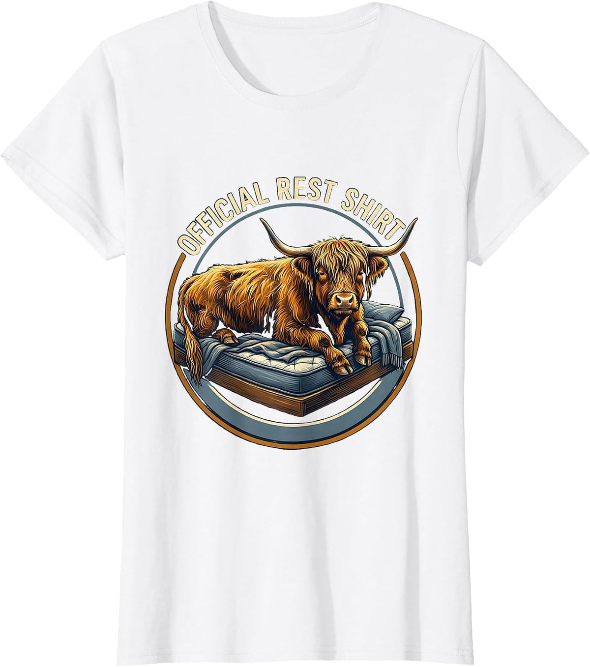 Women's Official Rest Shirt Highland Cow Cozy Sleepwear Gift T-Shirt - White