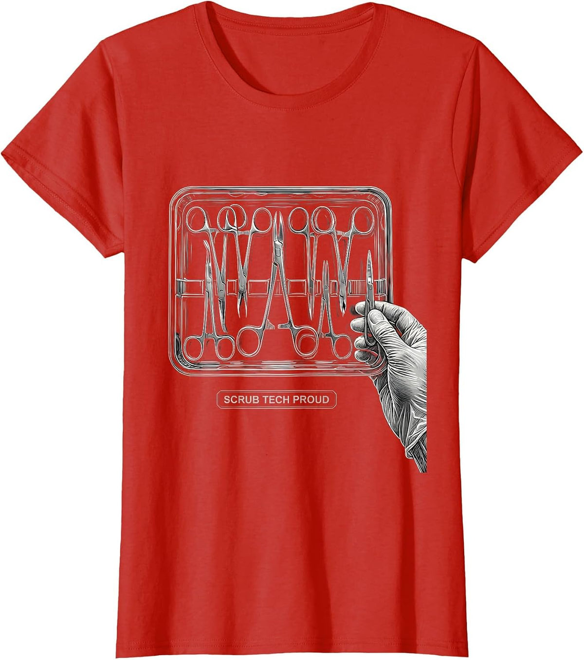 Scrub Tech Proud Funny Allied Health Tech Profession T-Shirt - Red