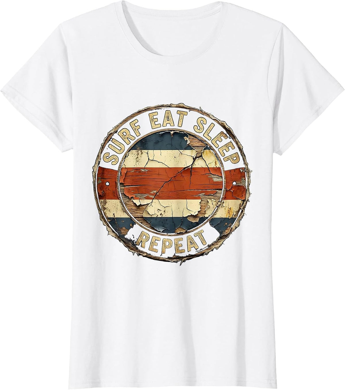 Costa Rica Surf Eat Sleep Repeat Design T-Shirt - White