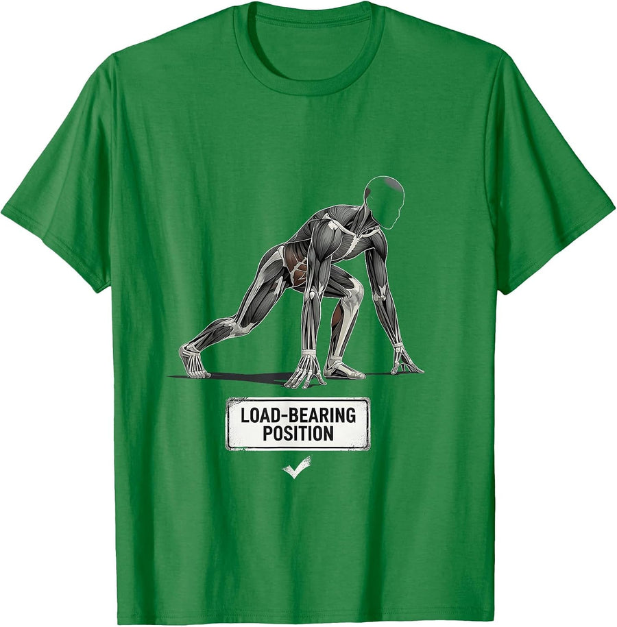 Men's Load-Bearing Position Football Lineman Humor T-Shirt - Kelly Green