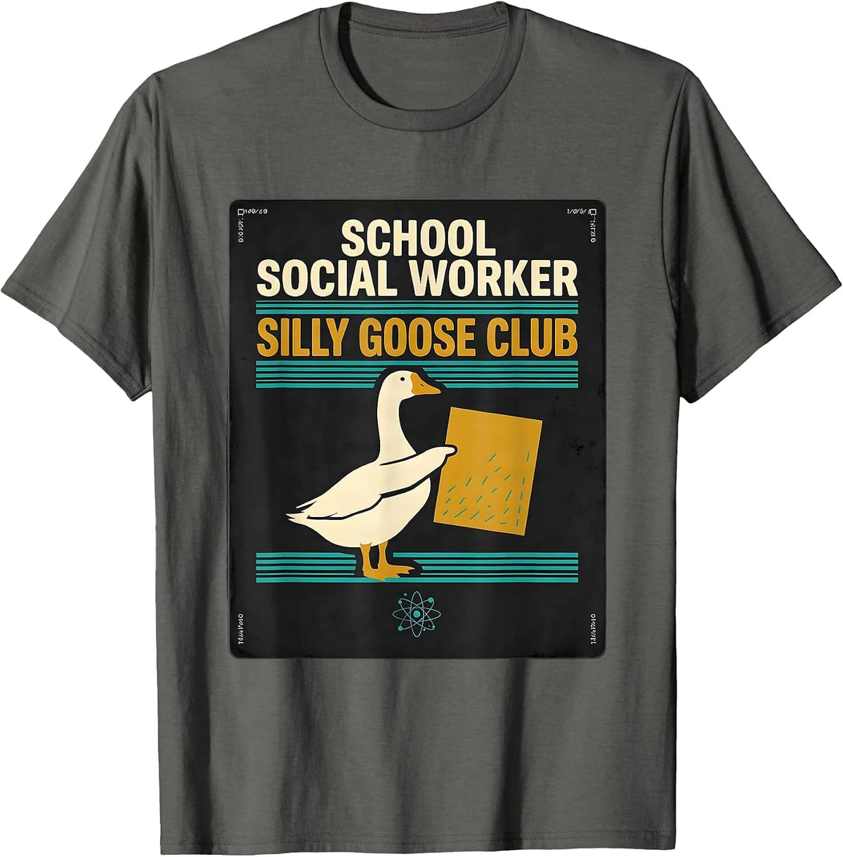 School Social Worker Silly Goose Club Midcentury Modern T-Shirt - Asphalt Grey