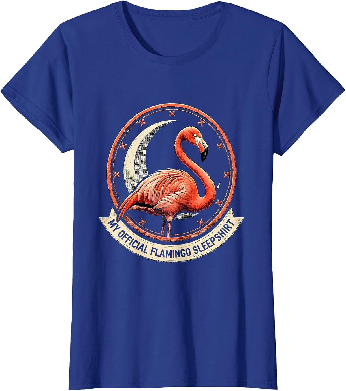 Women's My Official Flamingo Sleepshirt Cute Animal Lover Pajama T-Shirt - Royal Blue