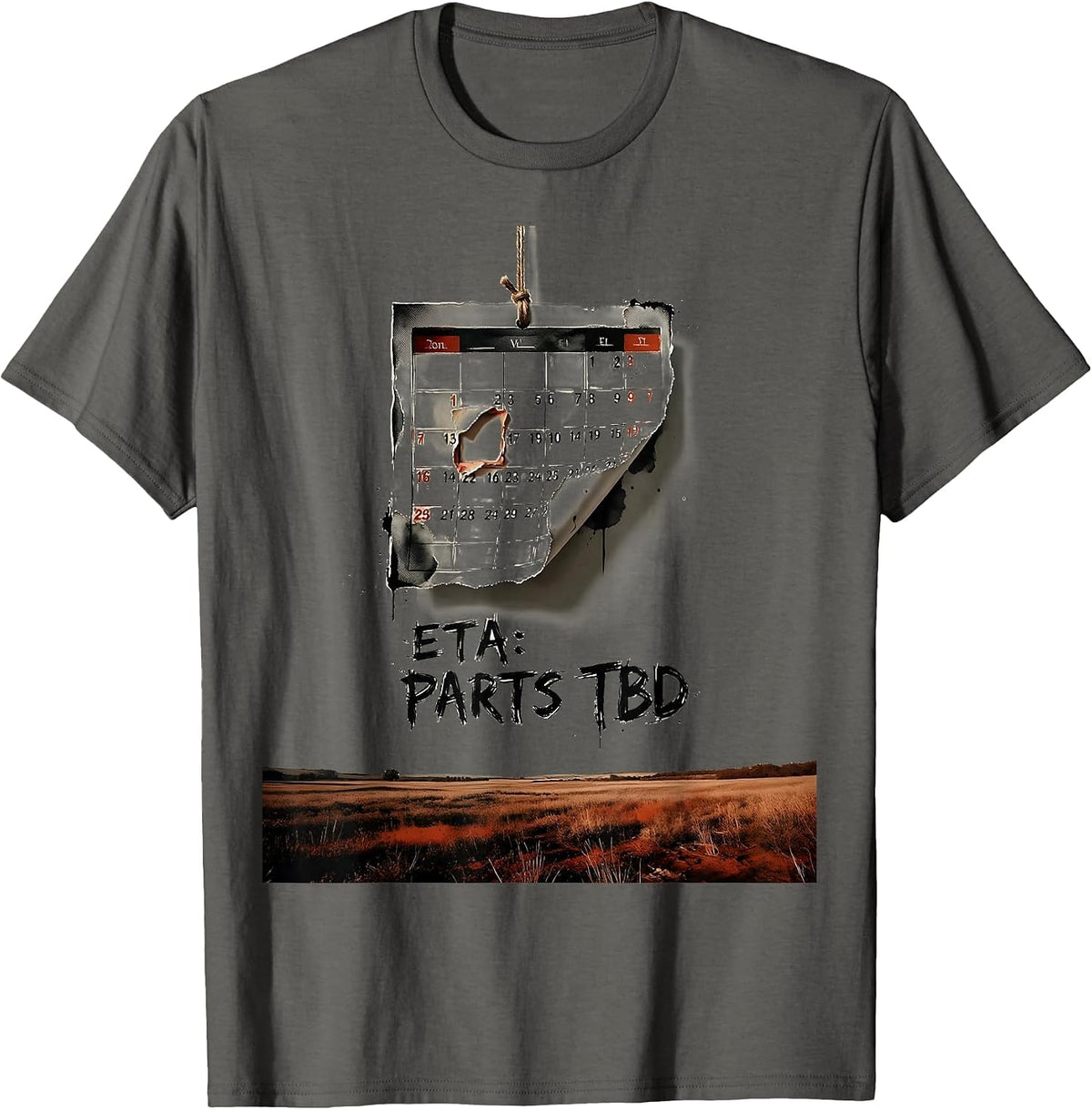 Men's ETA PARTS TBD Funny Mechanic Skeleton Auto Repair T-Shirt - Asphalt Grey