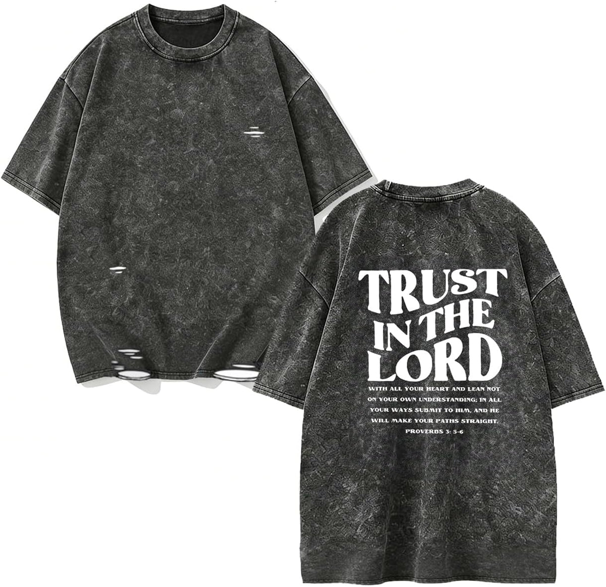 Christian Faith Over Fear Shirt for Men, Jesus Religious Shirts Oversized T-Shirt, Streewear - Trust Black