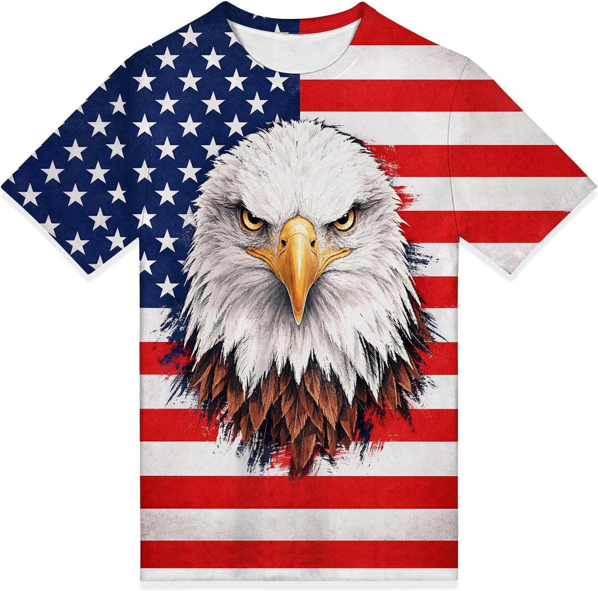 Men's American Flag Bald Eagle Patriotic USA T-Shirt - 01beagle