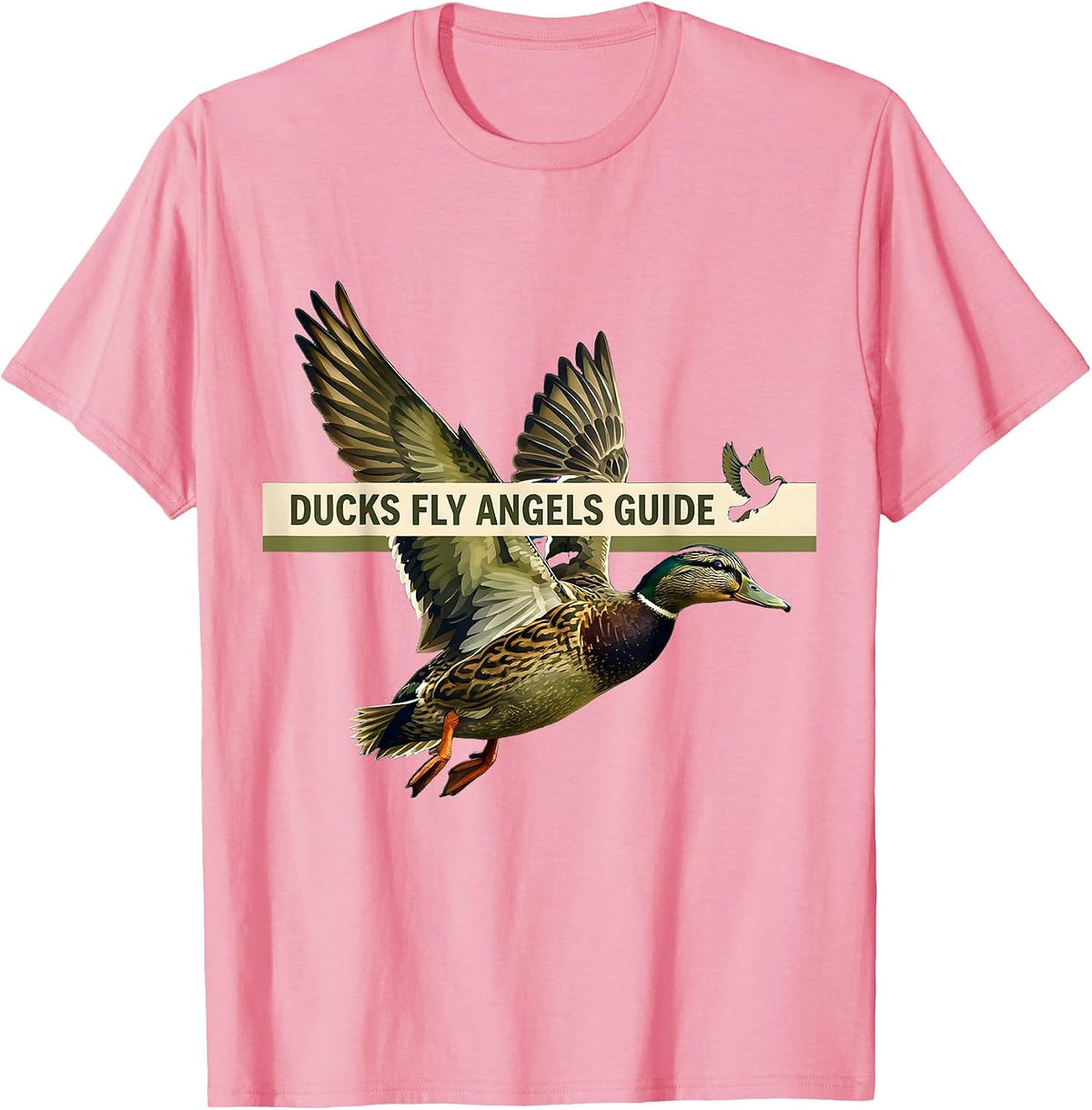 Men's Ducks Fly Angels Guide Duck Camo Design T-Shirt - Pink