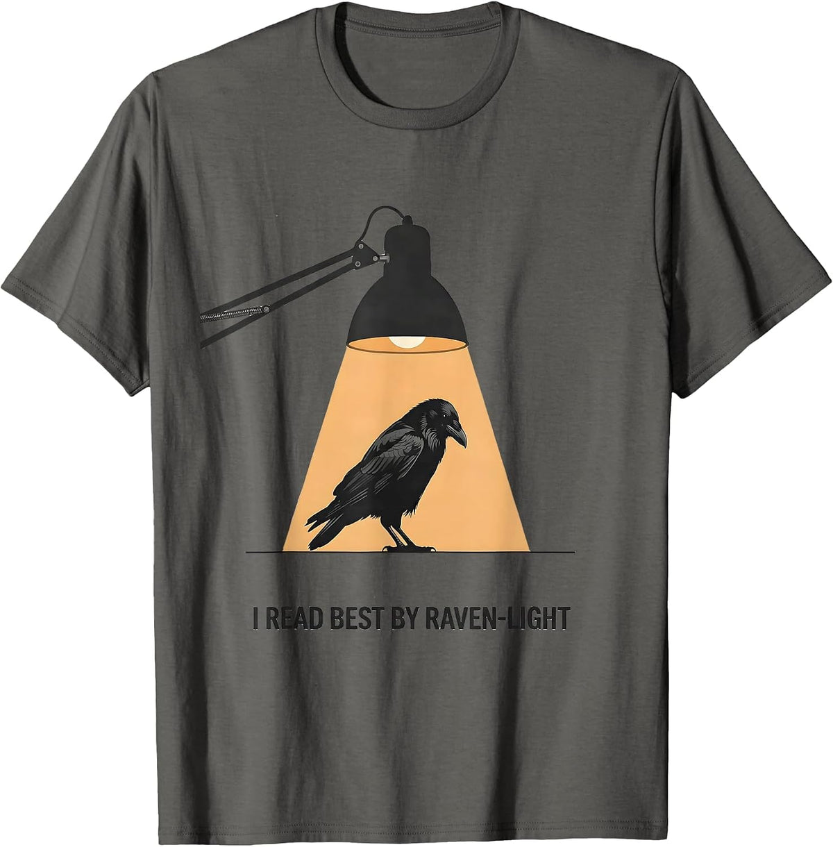 I Read Best By Raven-Light Gothic Edgar Allan Poe Literature T-Shirt - Asphalt Grey