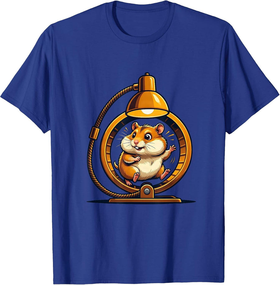 Kids College Hamster Wheel Desk Lamp Graphic T-Shirt - Royal Blue