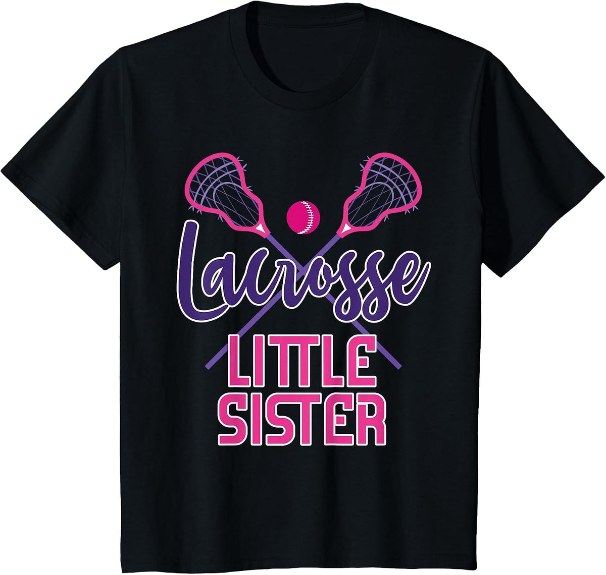 Cute Lacrosse Little Sister T-Shirt - Black