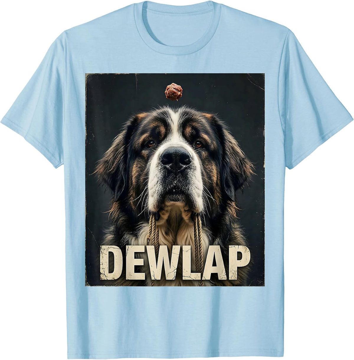 Men's DEWLAP Distressed Funny Great Pyrenees Dog Mom Dog Dad Jowls T-Shirt - Baby Blue