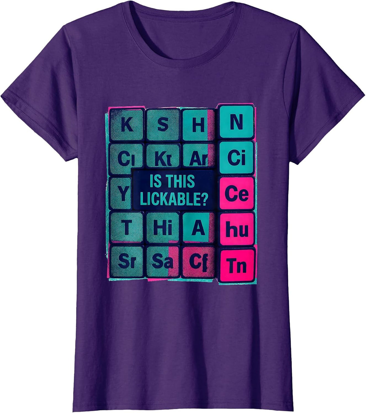 Women's Is This Lickable Funny Periodic Table Science Teacher Gift T-Shirt - Purple