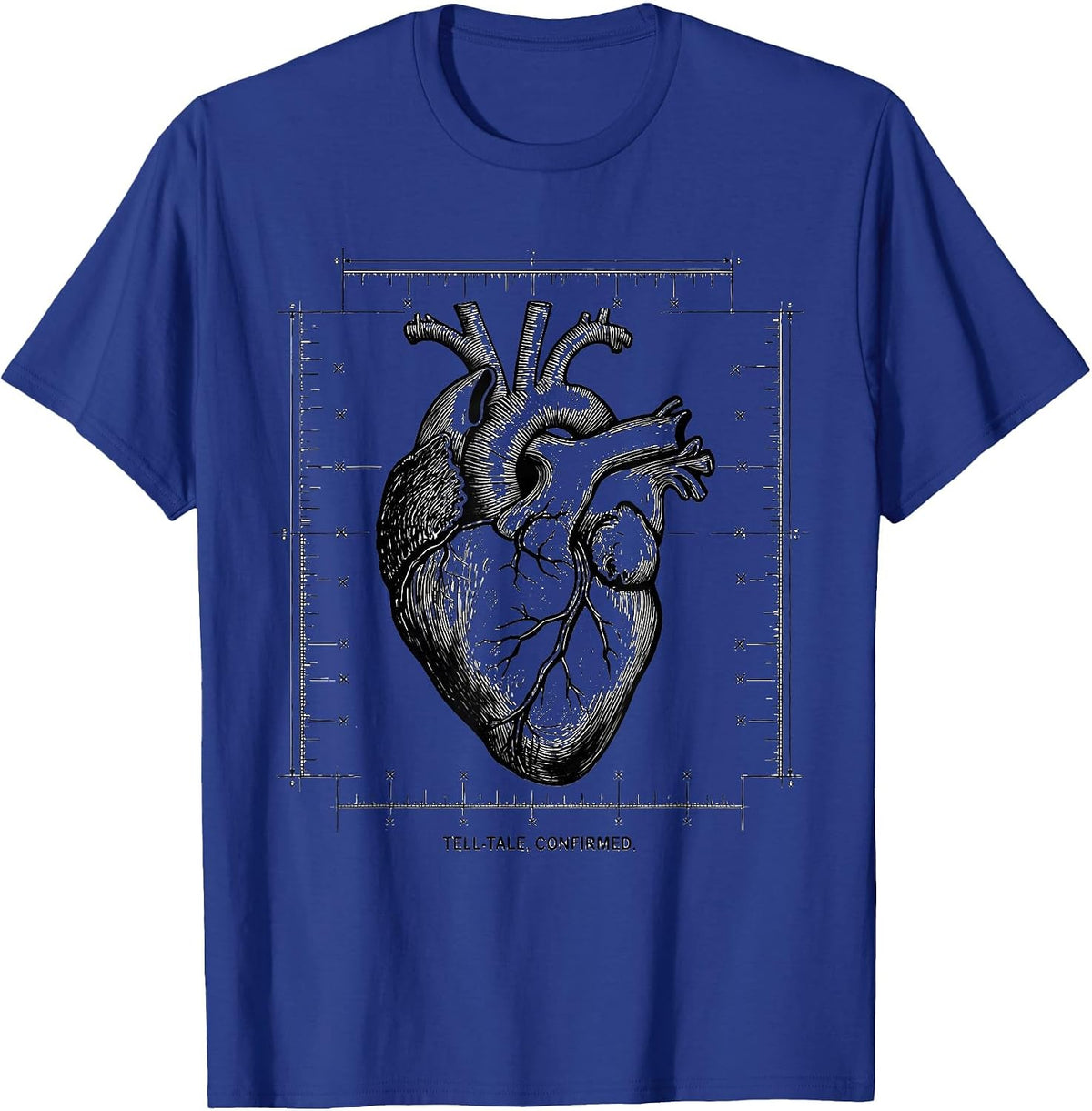 Men's Tell-Tale, Confirmed Edgar Allan Poe Gothic Humor Literary T-Shirt - Royal Blue