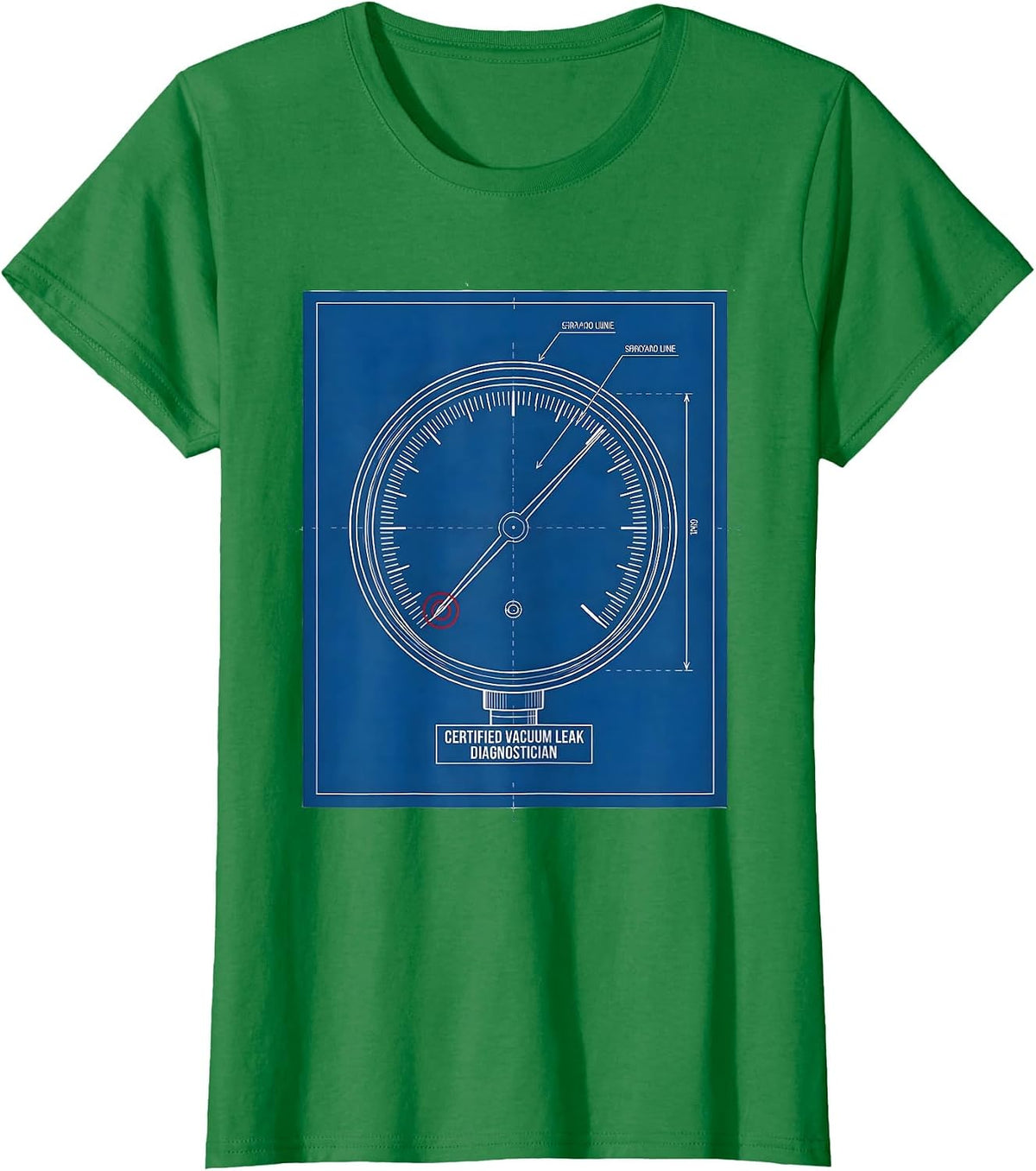Women's Certified Vacuum Leak Diagnostician Funny Mechanic Auto T-Shirt - Kelly Green