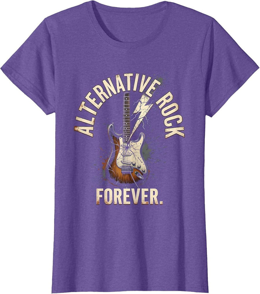 Alternative Rock Forever 90s Band Graphic Design T-Shirt - Purple Heather