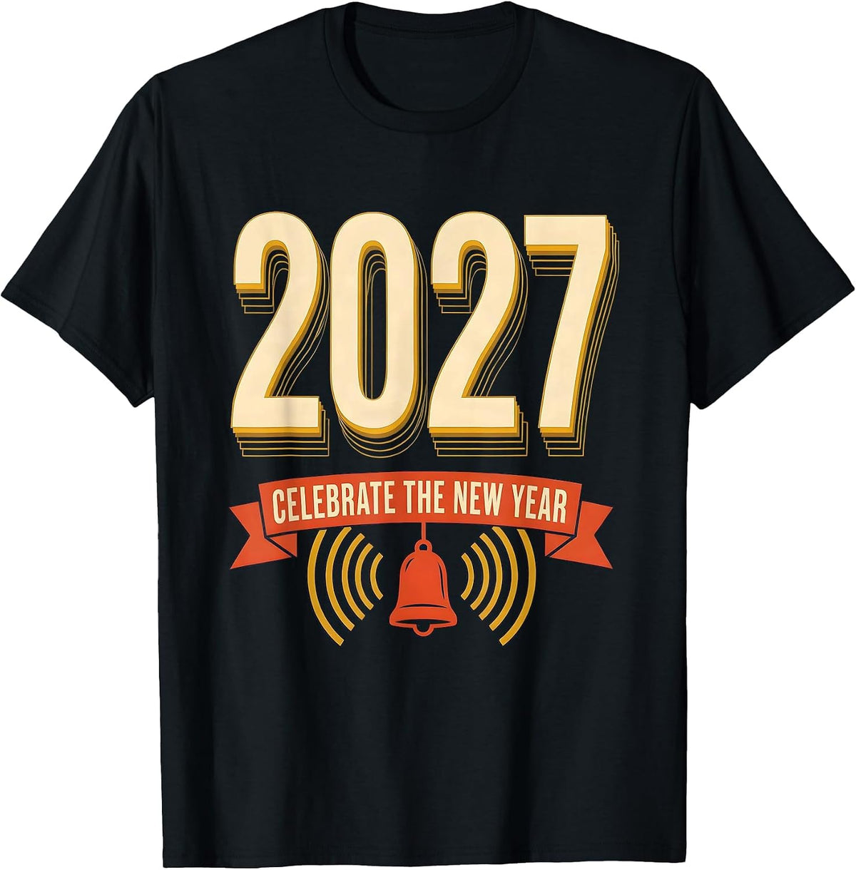 Men's Celebrate The New Year 2027 Festive Party Countdown Family T-Shirt - Black