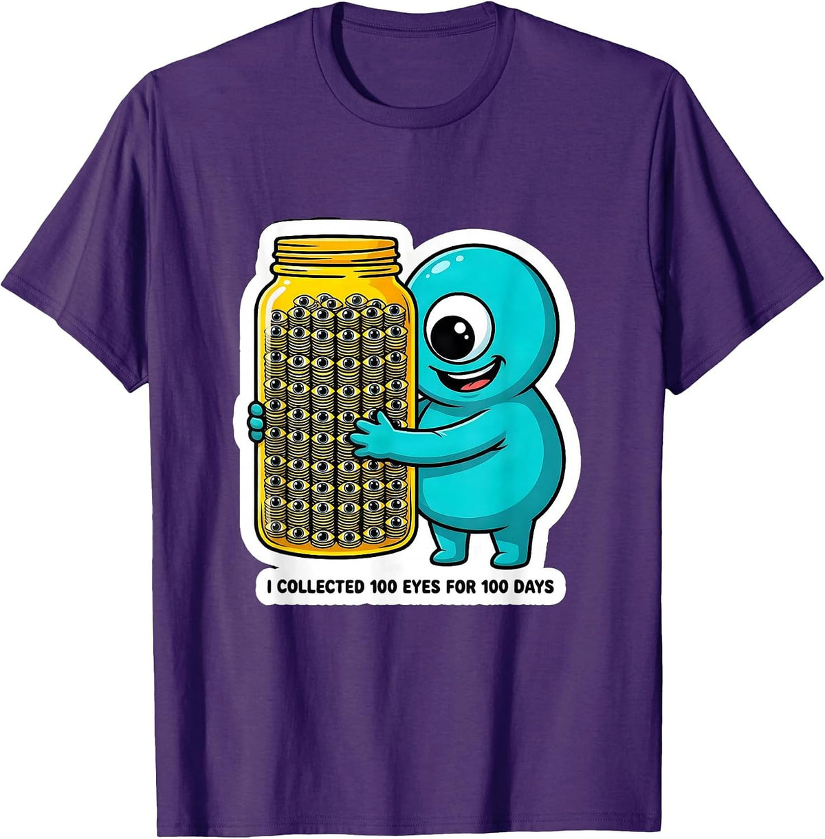 Men's I Collected 100 Eyes For 100 Days Funny 100th Day Of School T-Shirt - Purple