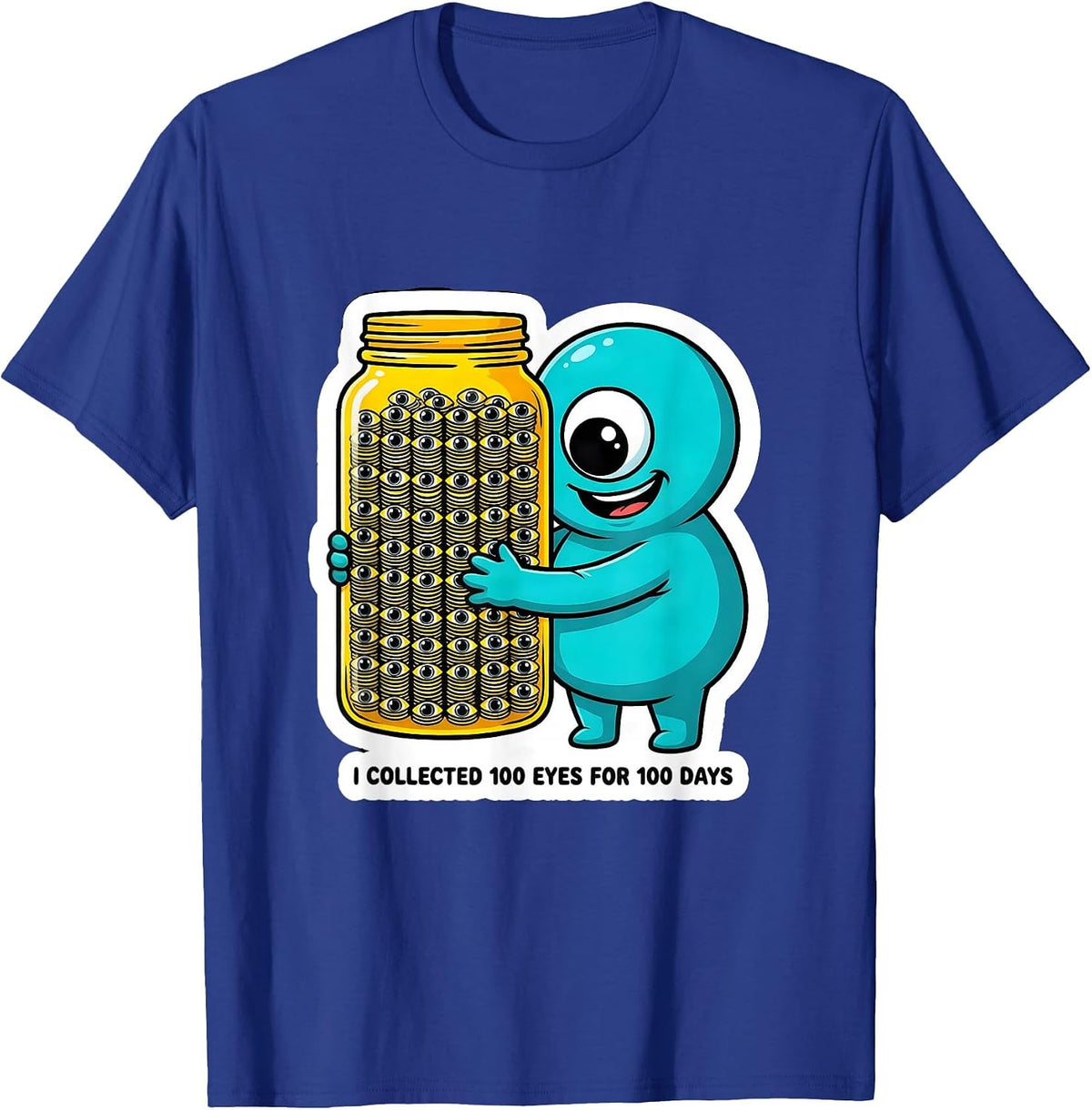 Men's I Collected 100 Eyes For 100 Days Funny 100th Day Of School T-Shirt - Royal Blue