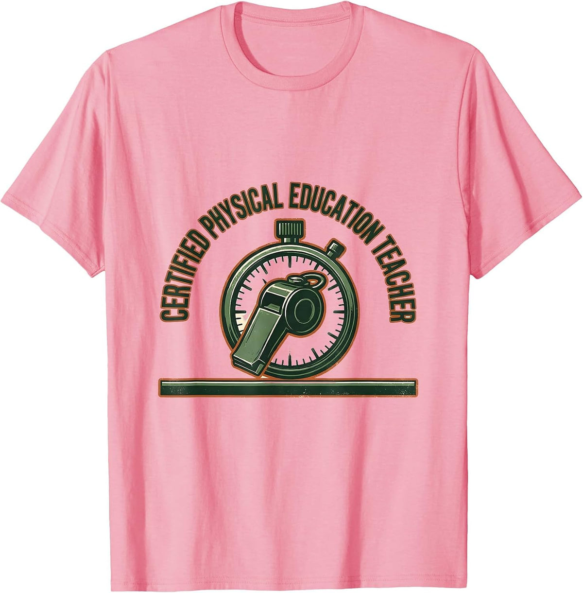 Men's Certified Physical Education Teacher Vintage Gym Teacher T-Shirt - Pink