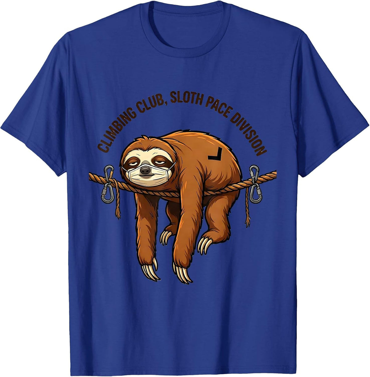 Climbing Club, Sloth Pace Division Funny Sloth Lover Novelty T-Shirt - Royal Blue