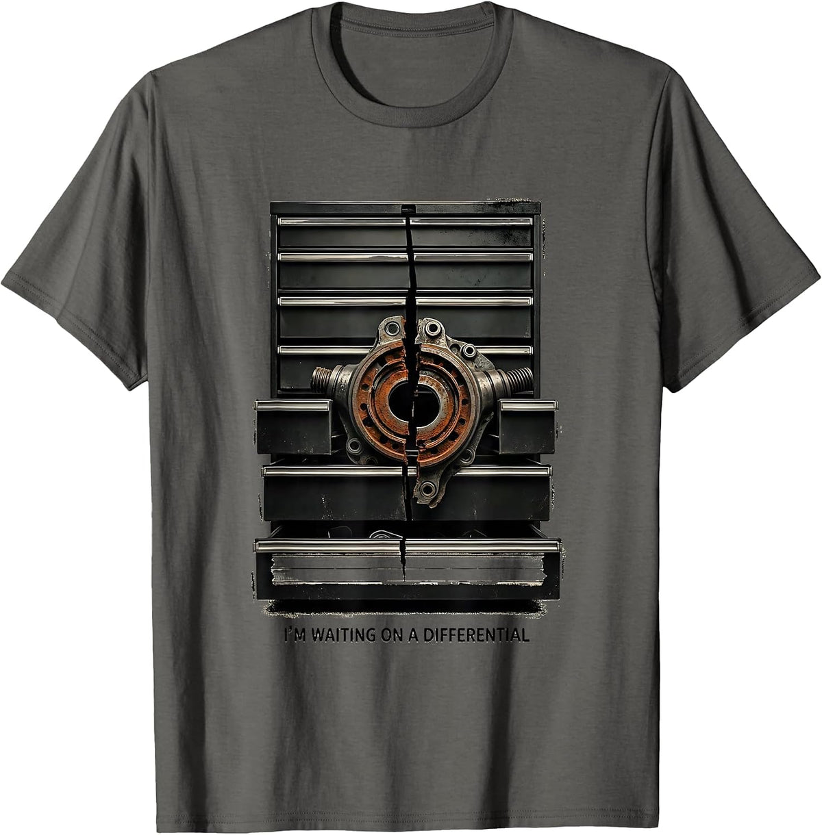 I'm Waiting On A Differential Funny Mechanic Car Guy Auto T-Shirt - Asphalt Grey