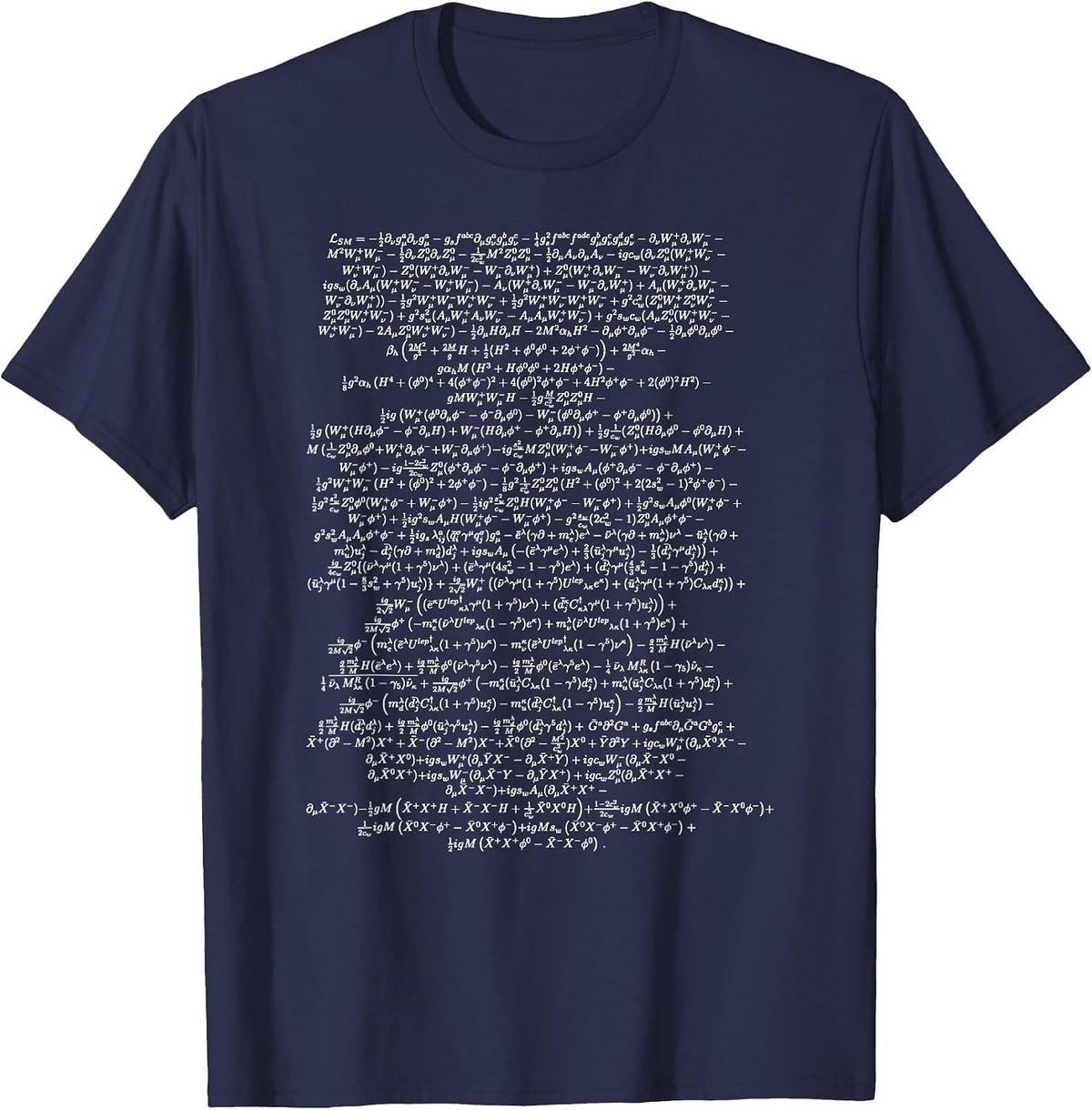 Standard Model Lagrangian Higgs Boson Physics Teacher T-Shirt - Navy Blue
