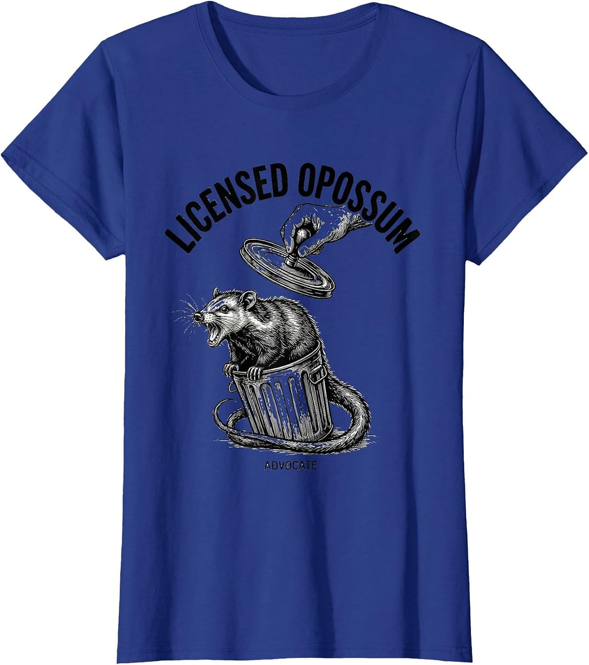 Women's Licensed Opossum Advocate Funny Possum Lover Meme Humor T-Shirt - Royal Blue