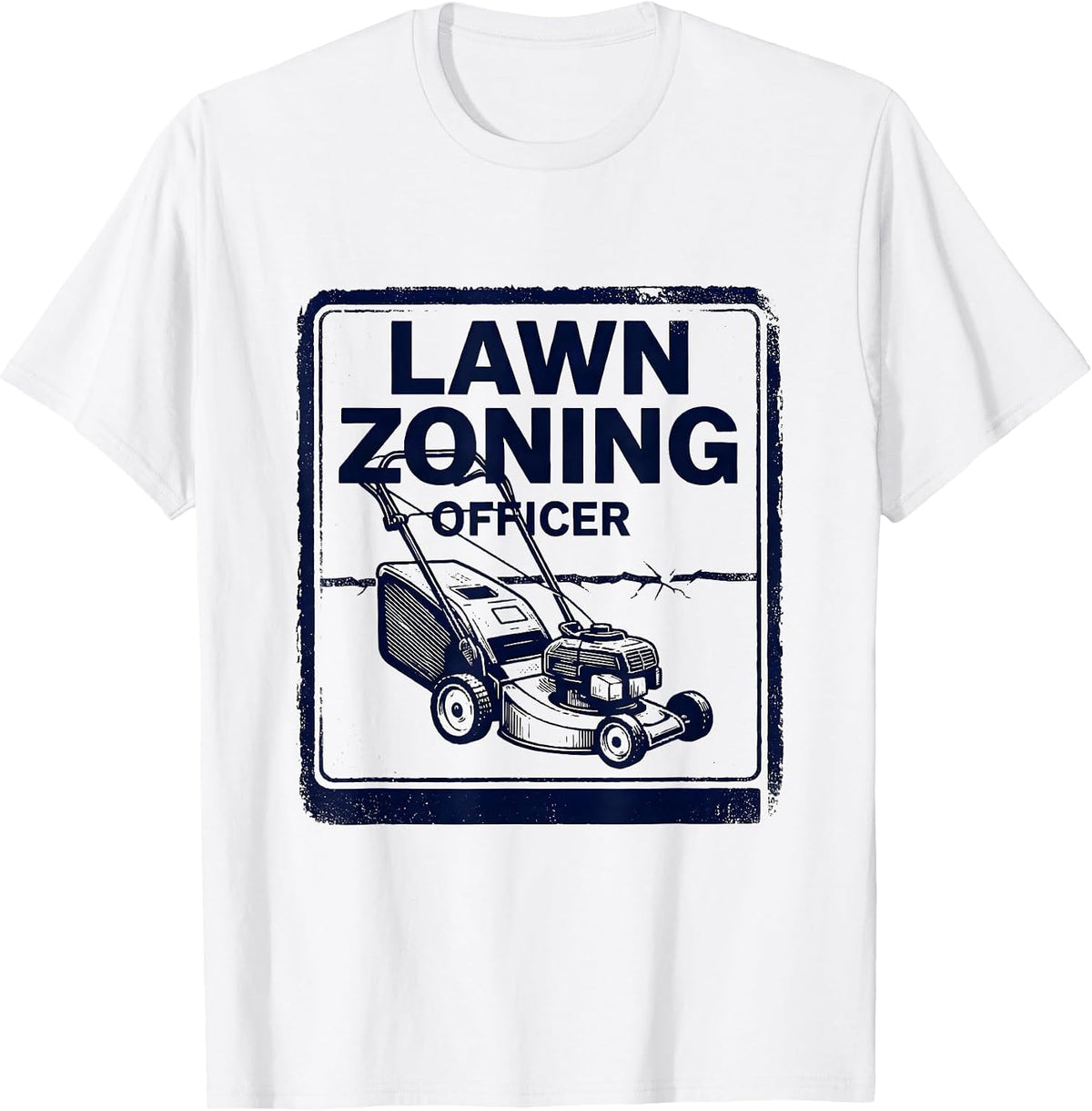 Men's Lawn Zoning Officer Funny Lawn Mower Dad Gardener Gift T-Shirt - White