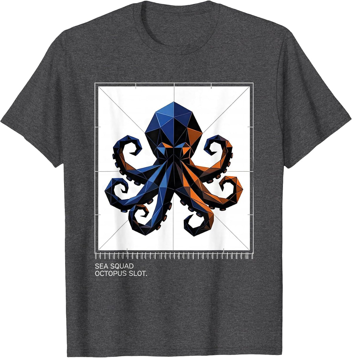 Sea Squad Octopus Slot Geometric Halloween Costume Gag T-Shirt - Dark Heather Grey