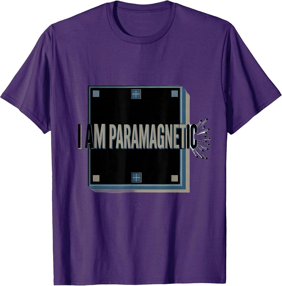 Men's I Am Paramagnetic Funny Science Chemistry Pun Gift T-Shirt - Purple
