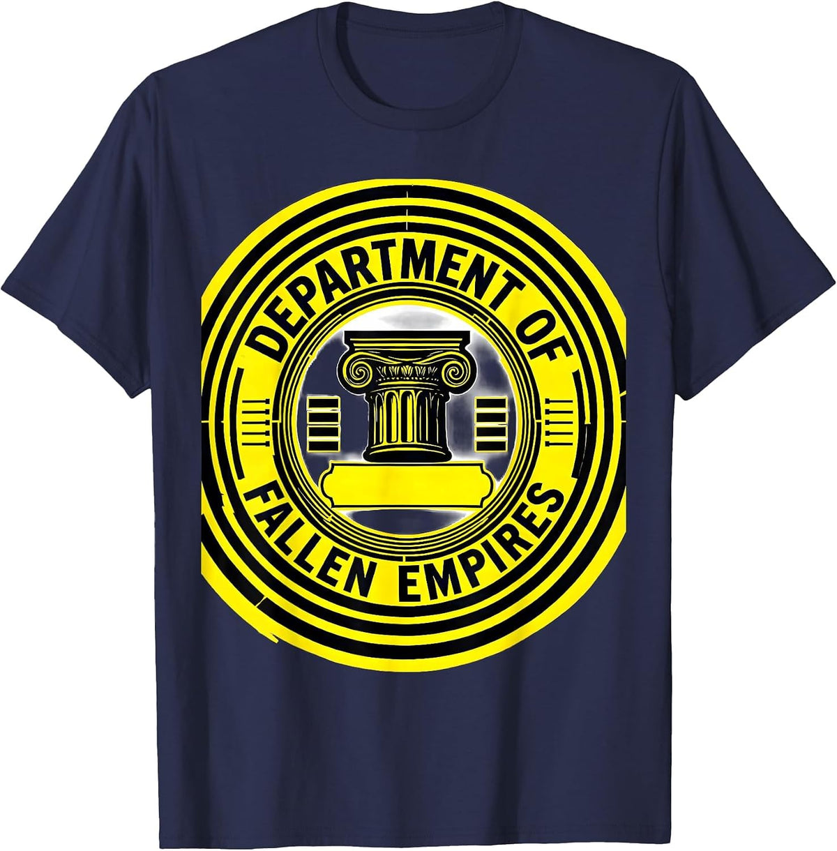Men's Department Of Fallen Empires Funny History Teacher Back T-Shirt - Navy Blue