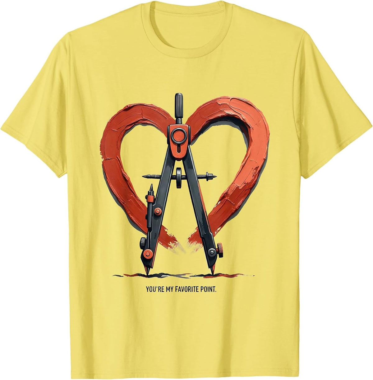 Men's You're My Favorite Point Funny Teacher Valentine Humor T-Shirt - Lemon Yellow