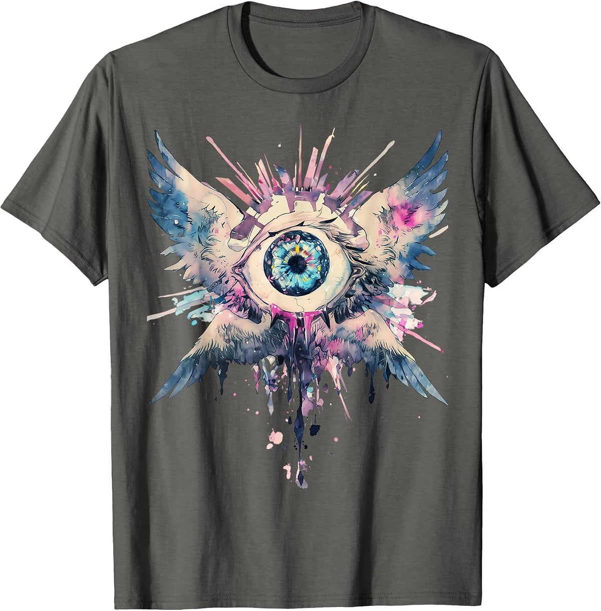 Biblically Accurate Angel Seraphim Ophanim Pastel Goth T-Shirt - Asphalt Grey