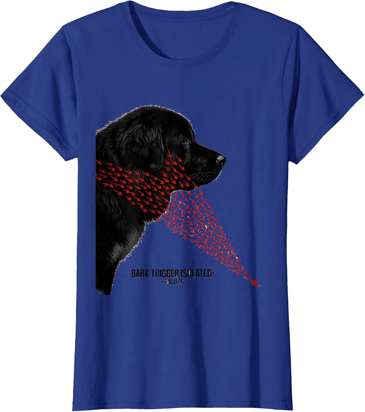 Women's Bark Trigger Isolated: One Leaf Funny Great Pyrenees Dog T-Shirt - Royal Blue