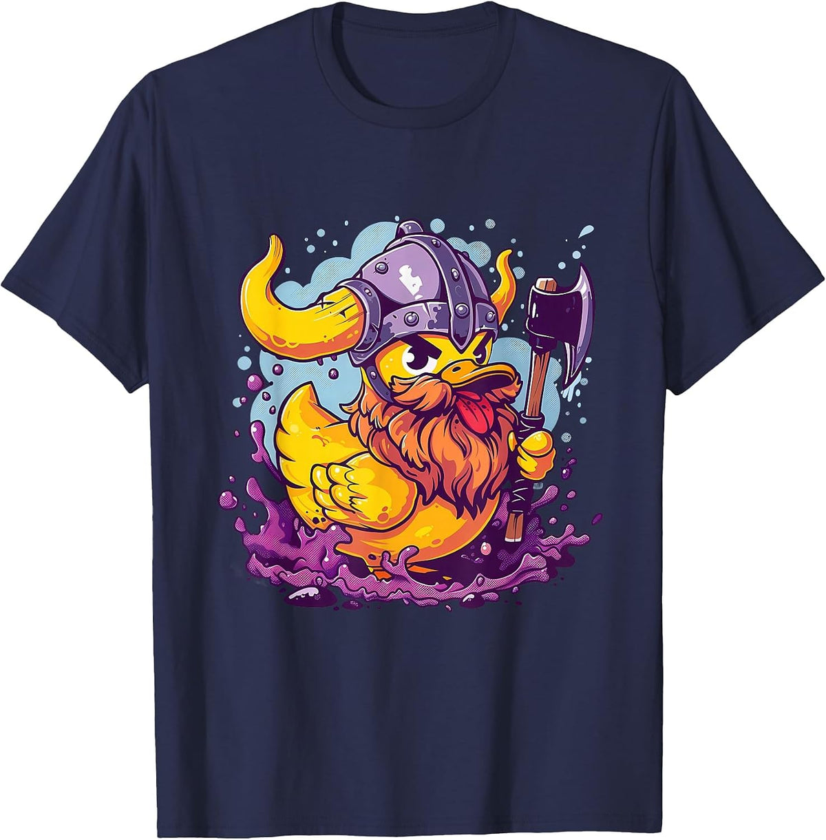 Rubber Duck Rubber Duckie Viking Duck Viking Helmet Vikings T-Shirt - Navy Blue