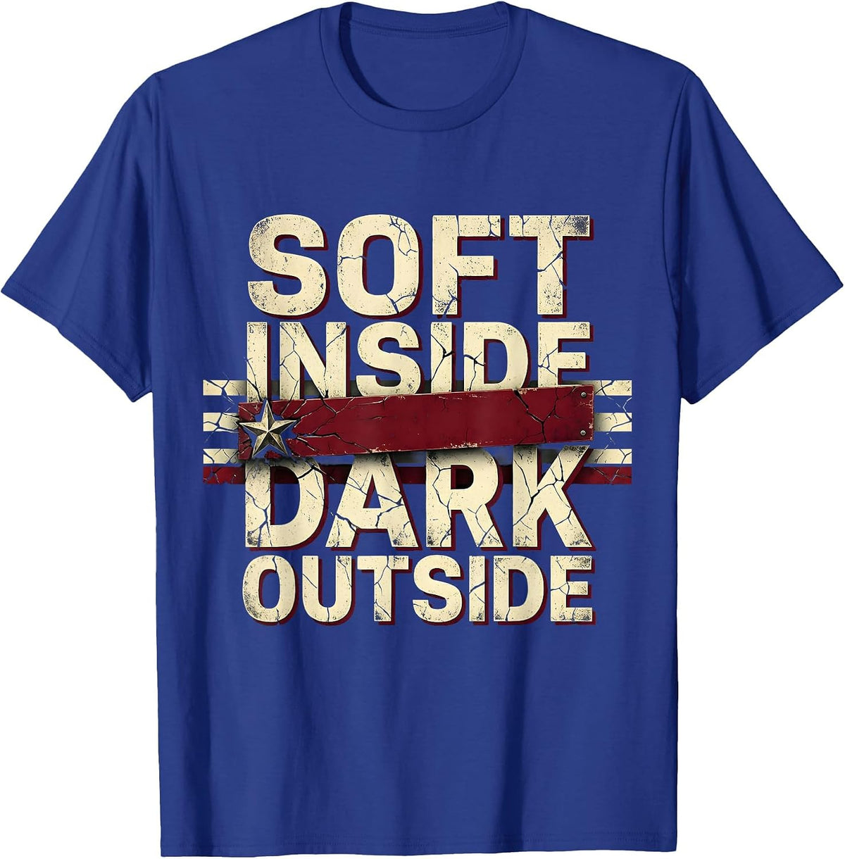 Soft Inside Dark Outside Goth Aesthetic Design T-Shirt - Royal Blue