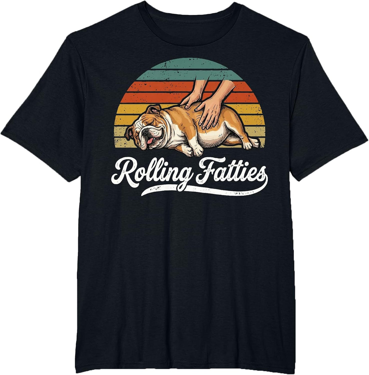 Rolling Fatties English Bulldog T-Shirt - Black