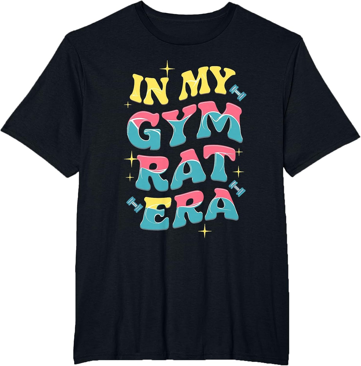 in My Gym Rat Era Groovy Fitness Bodybuilding Workout Womens T-Shirt - Black