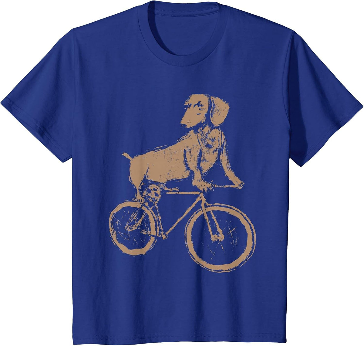 Dachshund on a Bicycle - Dachshund Riding A Bicycle T-Shirt - Royal Blue