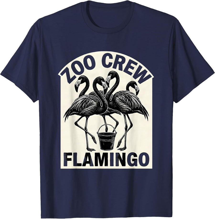 Zoo Crew Flamingo Scratchboard Flamingo Lover Kids Gift T-Shirt - Navy Blue