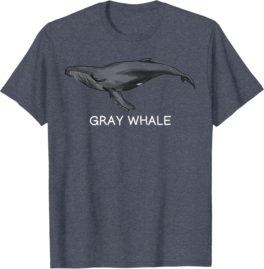 Grey Whale Lovers T-Shirt - Heather Blue