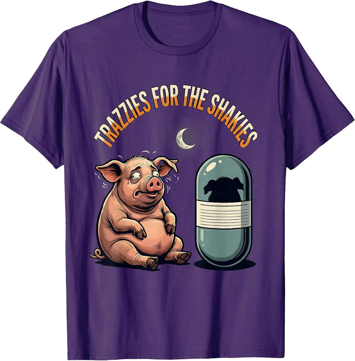 Trazzies For The Shakies Funny Vet Tech Halloween Workplace T-Shirt - Purple