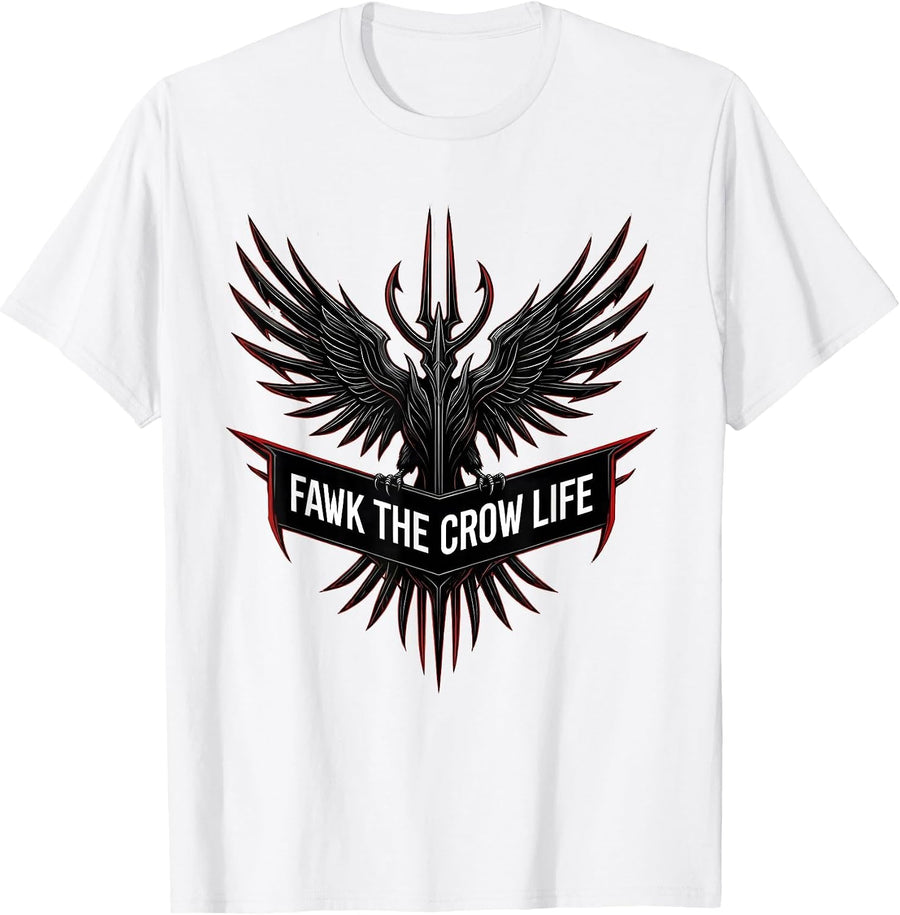 Men's Fawk the Crow Life Funny Crow Design T-Shirt - White